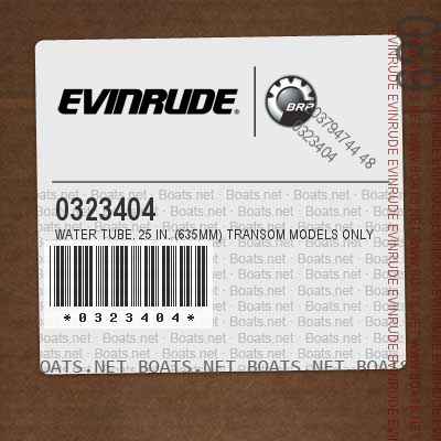 0323404 WATER TUBE. 25 in. (635mm) transom models only