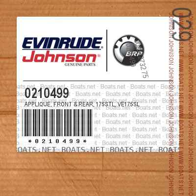 0210499 APPLIQUE, Front & rear, 175STL, VE175SL
