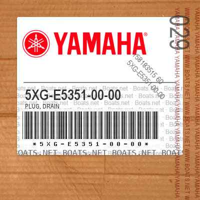Yamaha 5XG-E5351-00-00 Plug Drain; 5XGE53510000 Made by Yamaha 