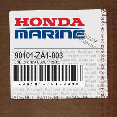 90101-ZA1-003 BOLT (Honda Code 1412410).