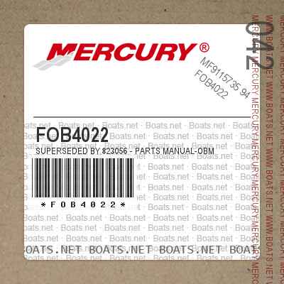 FOB4022 Superseded by 823056 - PARTS MANUAL-OBM