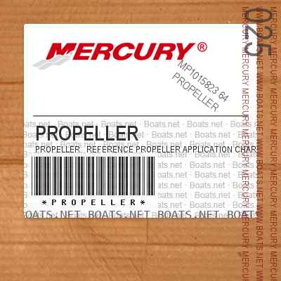 Mercury PROPELLER - PROPELLER Reference Propeller Application Charts in