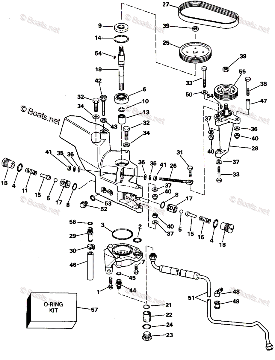 Johnson Outboard 1996 OEM Parts Diagram for Power Steering Pump