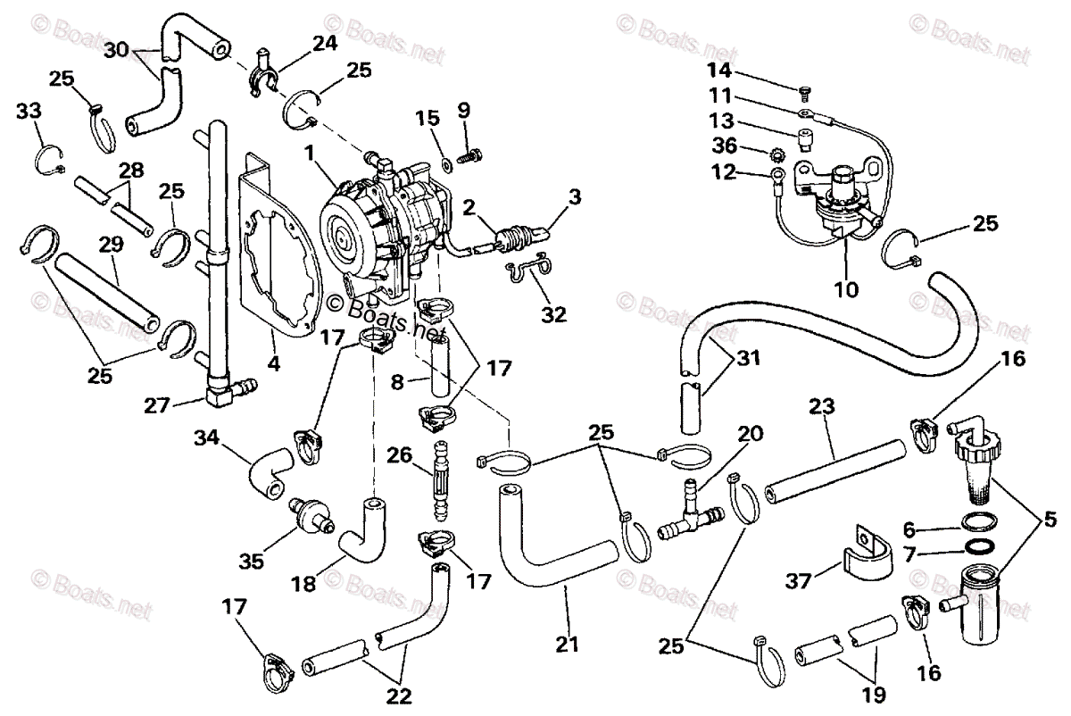 Johnson Outboard 1987 OEM Parts Diagram for VRO Pump