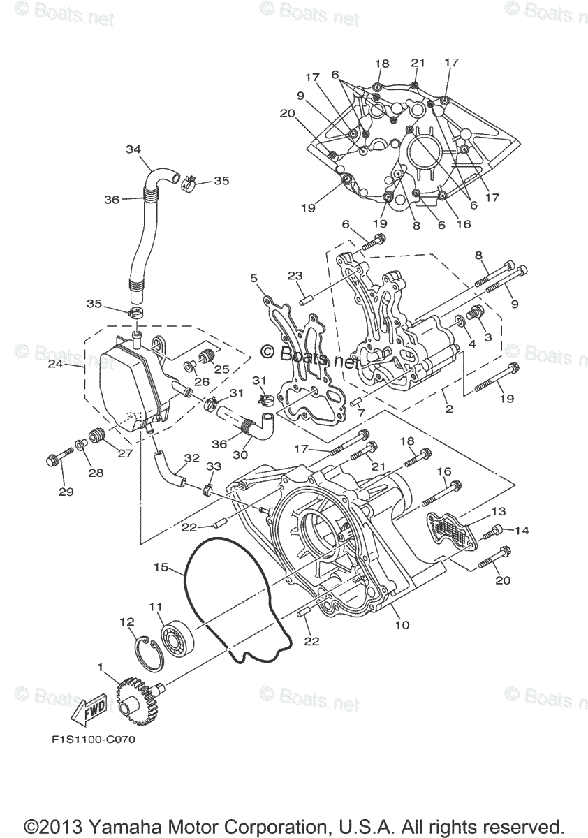 Yamaha Waverunner 2005 OEM Parts Diagram for OIL PUMP