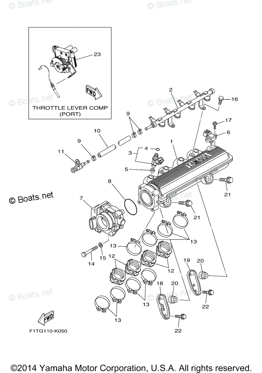 Yamaha Boats 2011 OEM Parts Diagram for Intake 2