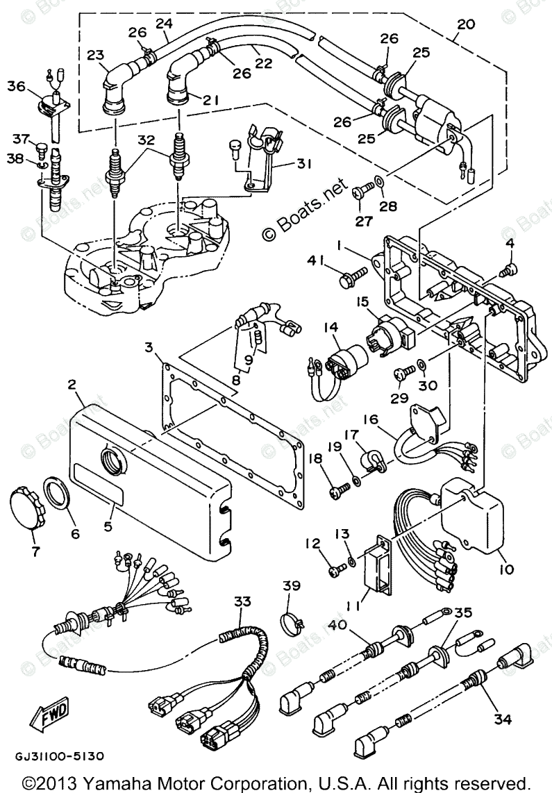 Yamaha Waverunner Parts 1995 OEM Parts Diagram for Electrical - 1