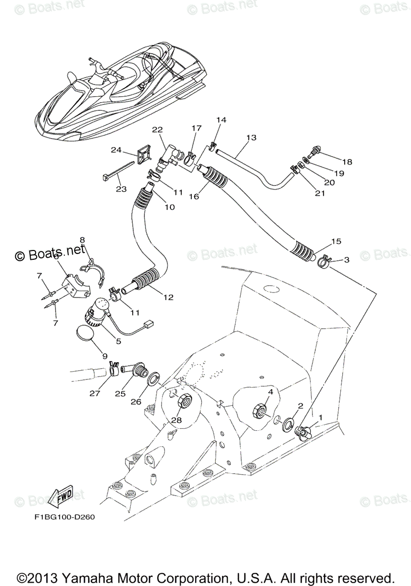 Yamaha Waverunner 2005 OEM Parts Diagram for Bilge Pump