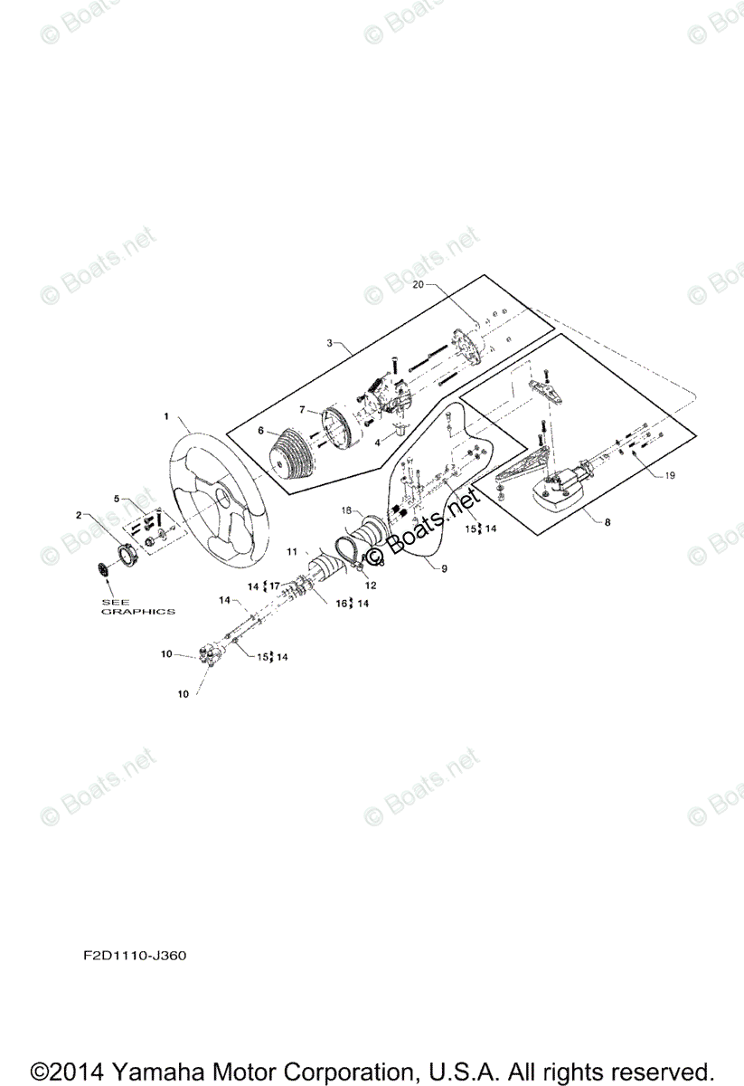 Yamaha Boats 2012 OEM Parts Diagram for Steering | Boats.net