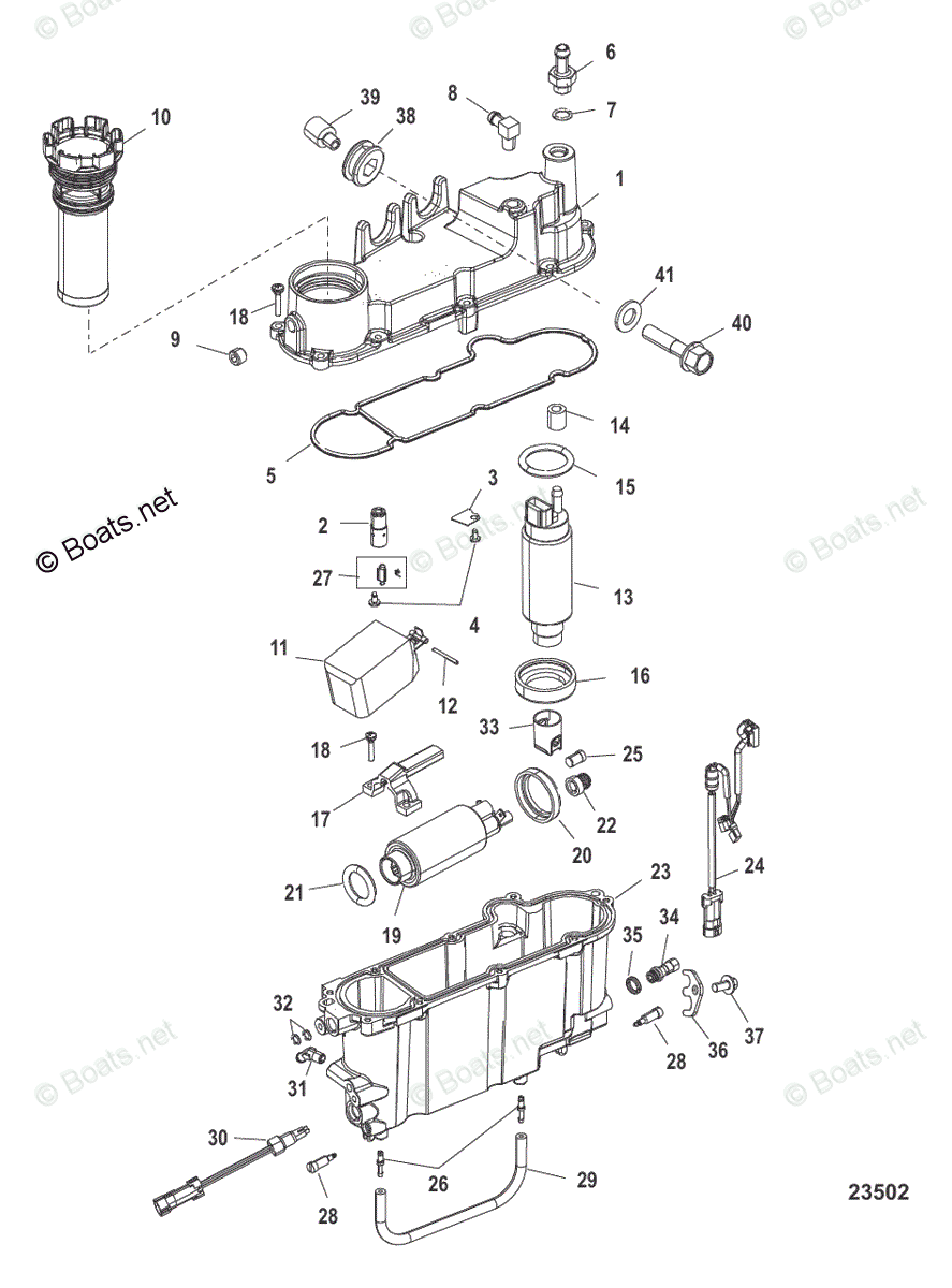 TINAページ Mercury Outboard 250HP OEM Parts Diagram for Vapor Separator