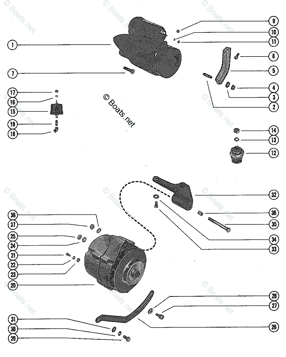 Mercury MerCruiser Inboard Parts by Size & Serial Gas OEM Parts Diagram
