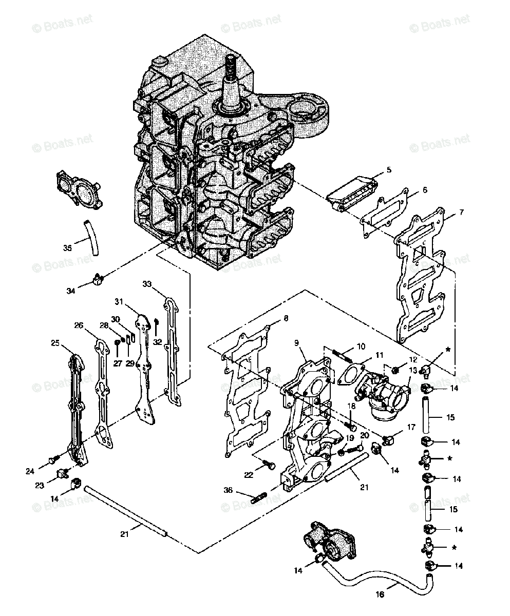 Force Outboard 1991 OEM Parts Diagram for REED PLATE AND RECIRCULATION ...