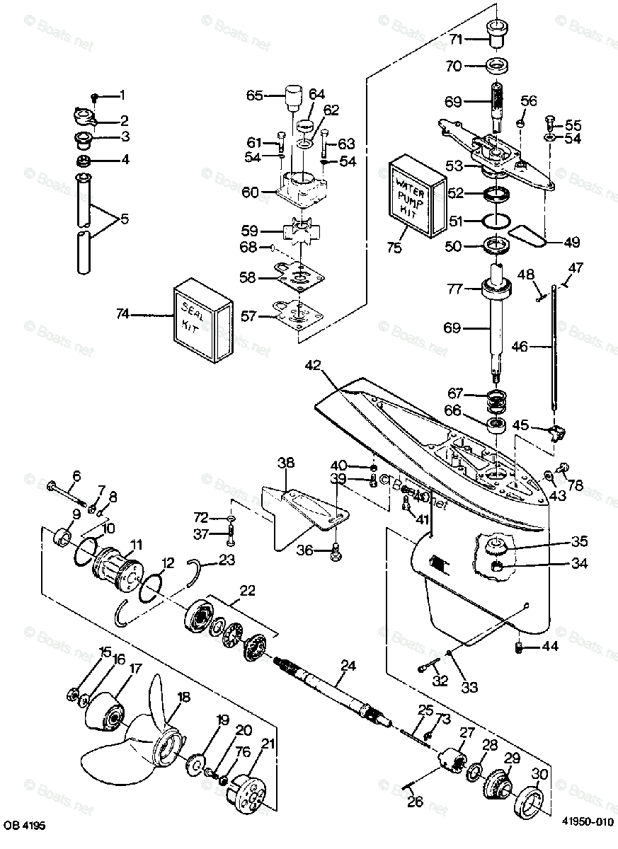 Force Outboard 1988 OEM Parts Diagram for Gear Housing | Boats.net