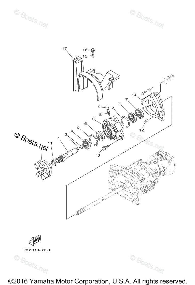 Yamaha Boats 2017 OEM Parts Diagram for Jet Unit 2
