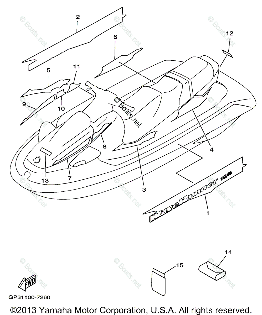 Yamaha Waverunner 1997 OEM Parts Diagram for Graphic Tool