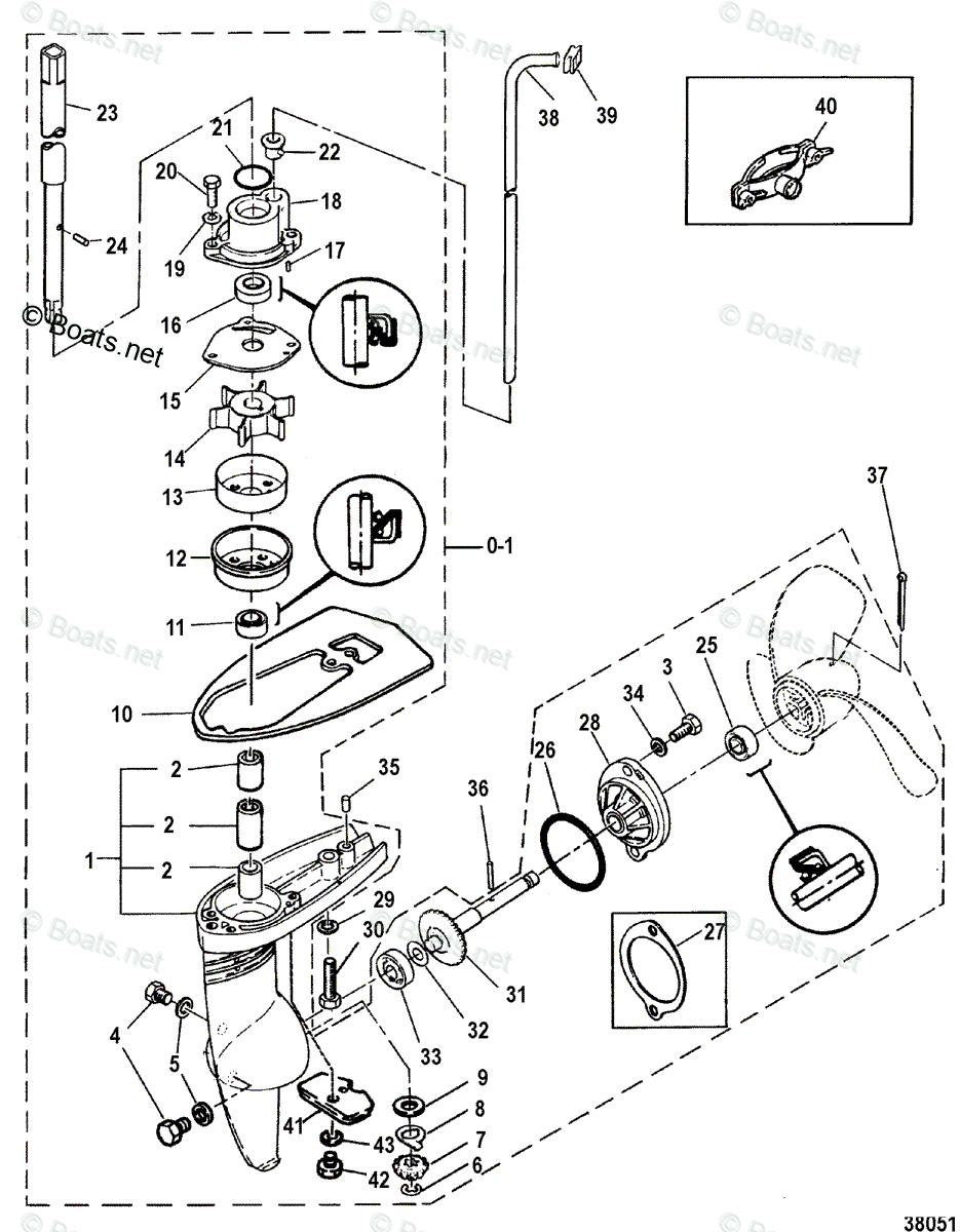 Mariner Outboard 1985 OEM Parts Diagram For Gearhousing Assembly ...