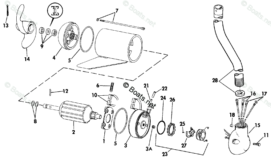 OMC Trolling Motor Parts 12 Volt OEM Parts Diagram for Motor And