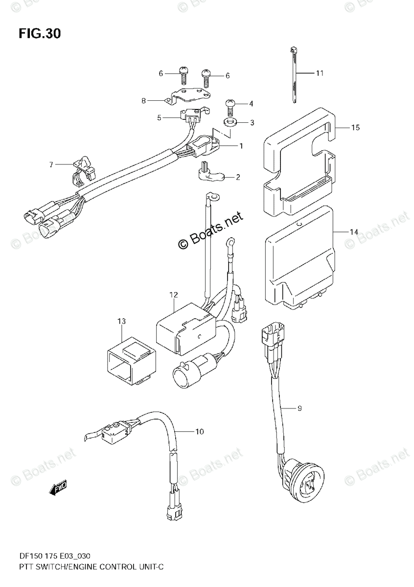 Suzuki Outboard 175HP OEM Parts Diagram for PTT SWITCH/ENGINE 
