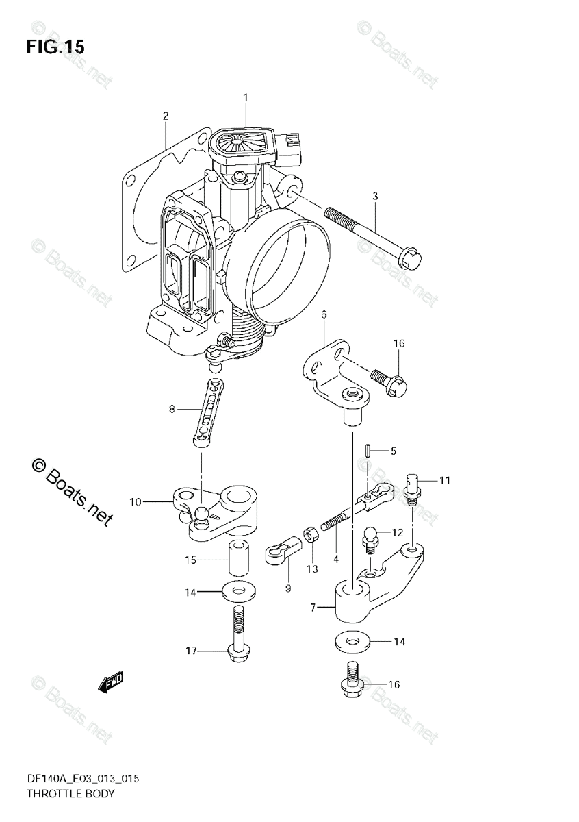 Suzuki Outboard 140HP OEM Parts Diagram for THROTTLE BODY | Boats.net