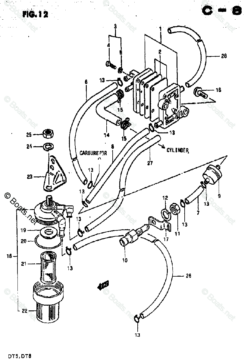 Suzuki Outboard 5HP OEM Parts Diagram for FUEL PUMP | Boats.net