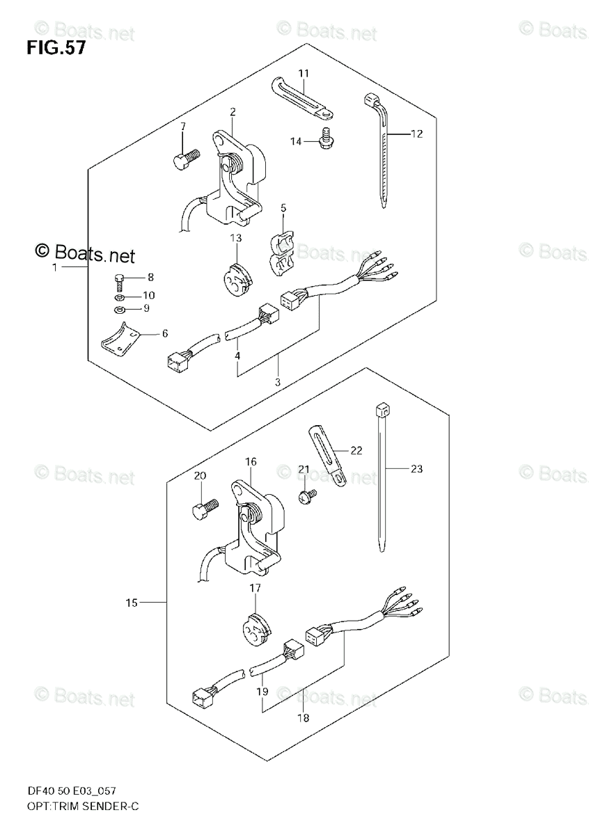 Suzuki Outboard 2001 OEM Parts Diagram for OPTTRIM SENDER