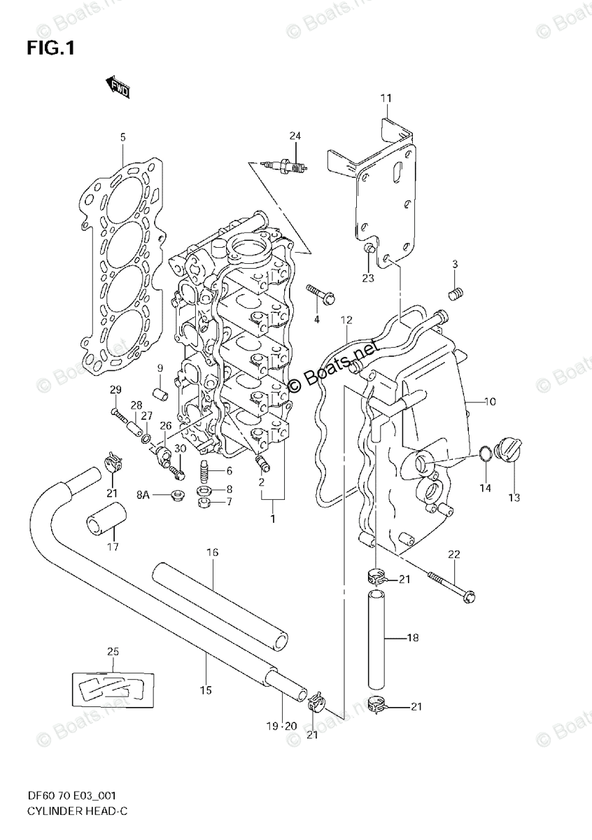 福袋 大丸 Suzuki Outboard HEAD CYLINDER for Diagram Parts OEM 2000 50馬力～