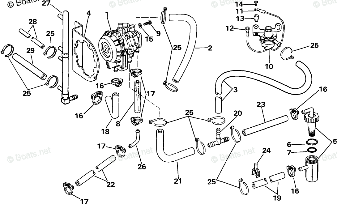 Johnson Outboard 150HP OEM Parts Diagram for VRO Pump