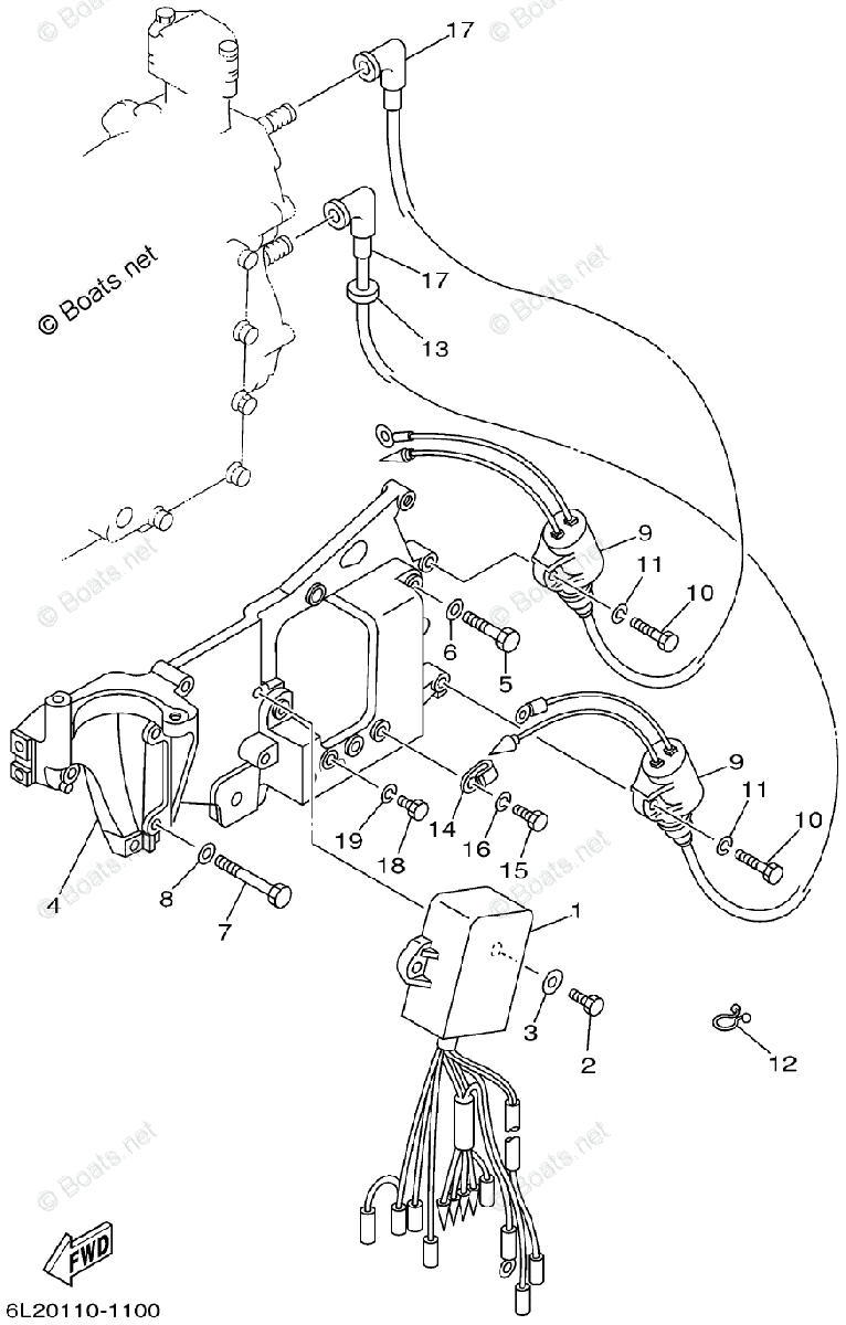 Yamaha Outboard Parts by Year 2000 OEM Parts Diagram for Electrical