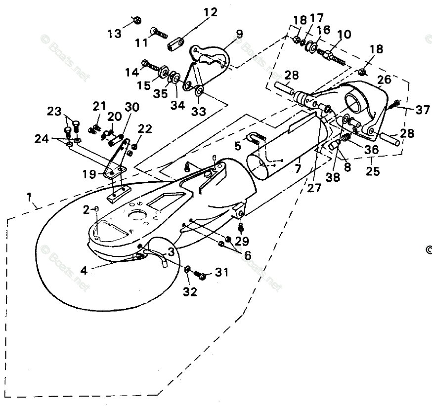Yamaha Jet Drive 50HP OEM Parts Diagram for Main Housing
