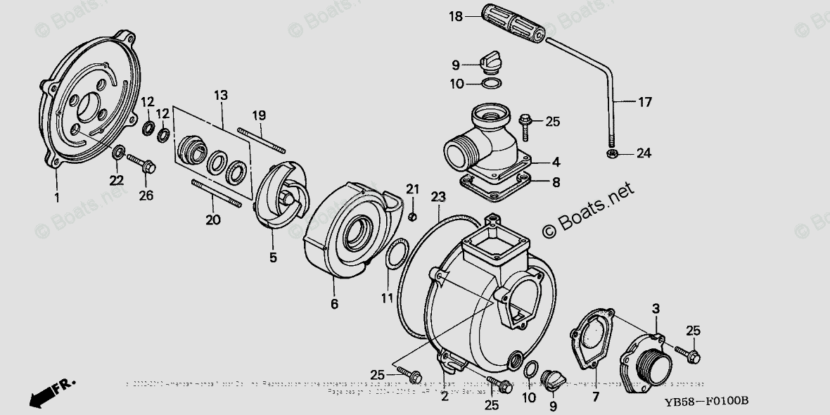 Honda Water Pumps WD20XK1 AC1 VIN# GC01-2000001 TO GC01