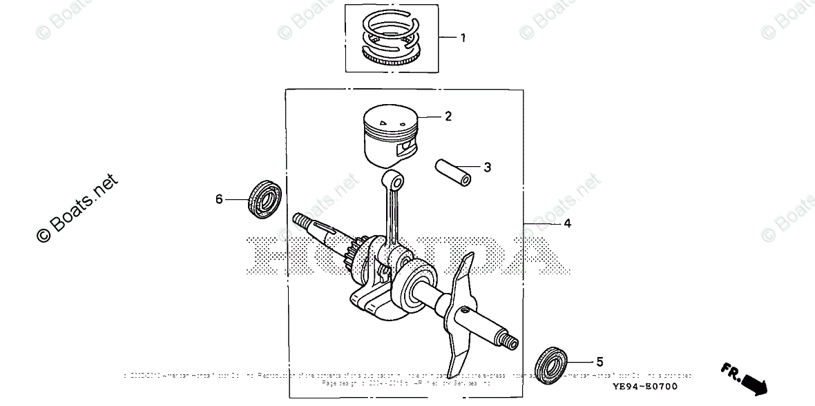 Honda Water Pumps Wx10 A4 Vin Wzbr 1000001 To Wzbr 1099999 Oem Parts Diagram For Piston