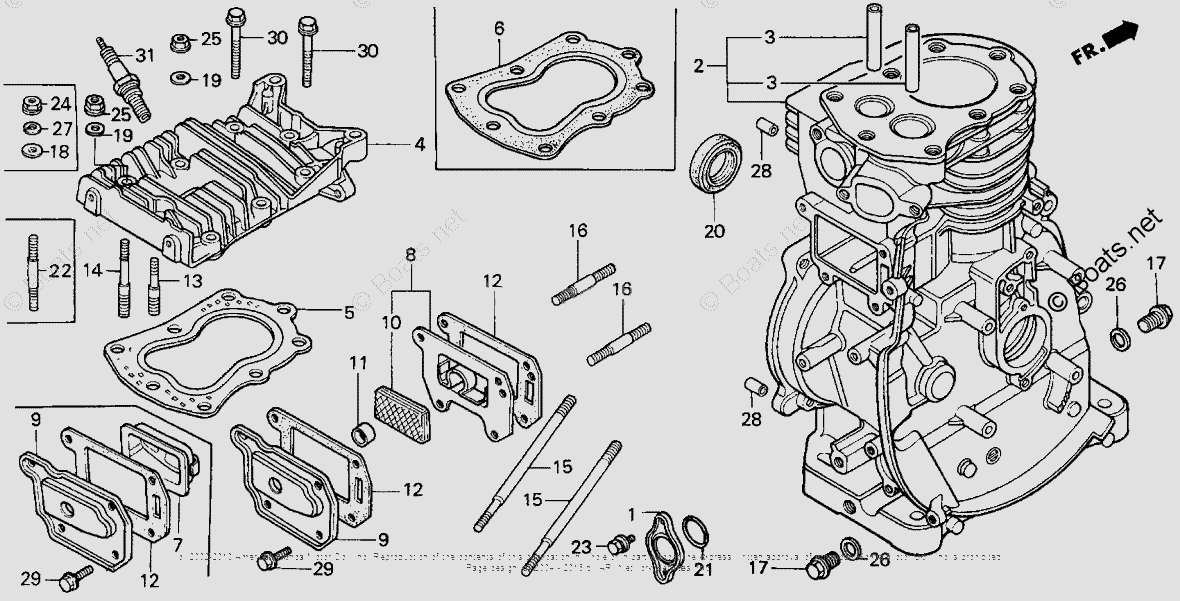 Honda Tillers FR700K1 A VIN FR7001100001 OEM Parts Diagram for FR700