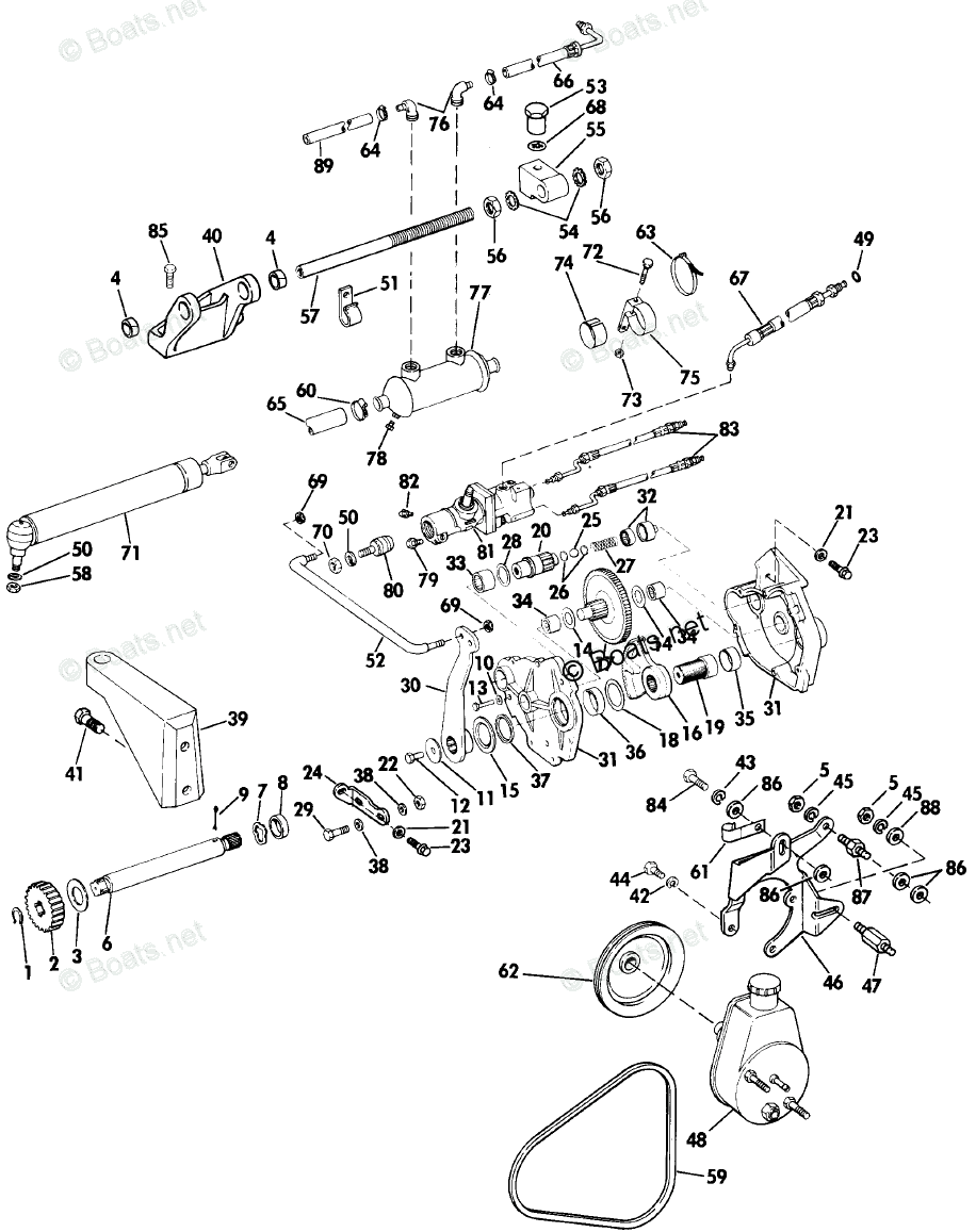 OMC Sterndrive 3.80L 230 CID V6 OEM Parts Diagram for Power Steering ...