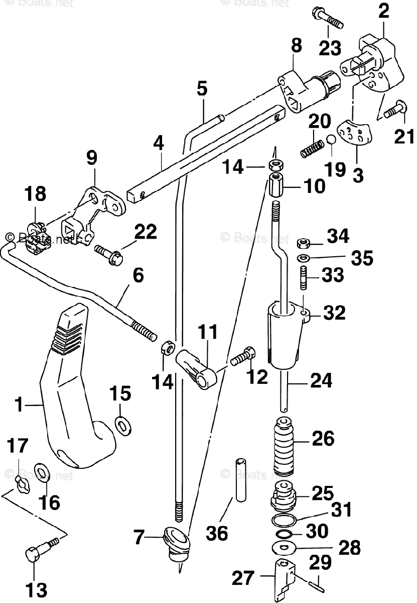 Johnson Outboard 10HP OEM Parts Diagram for SHIFT LINKAGE | Boats.net