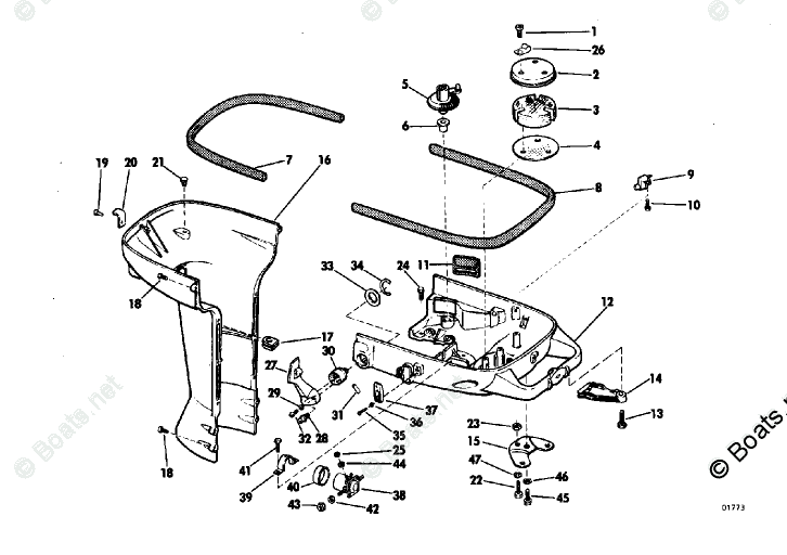Johnson Outboard Parts by HP 40HP OEM Parts Diagram for Lower Motor