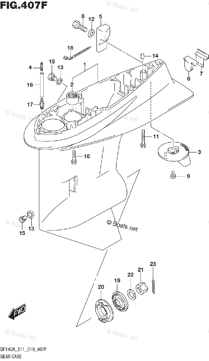 Suzuki Outboard Parts by Year 2019 OEM Parts Diagram for GEAR CASE