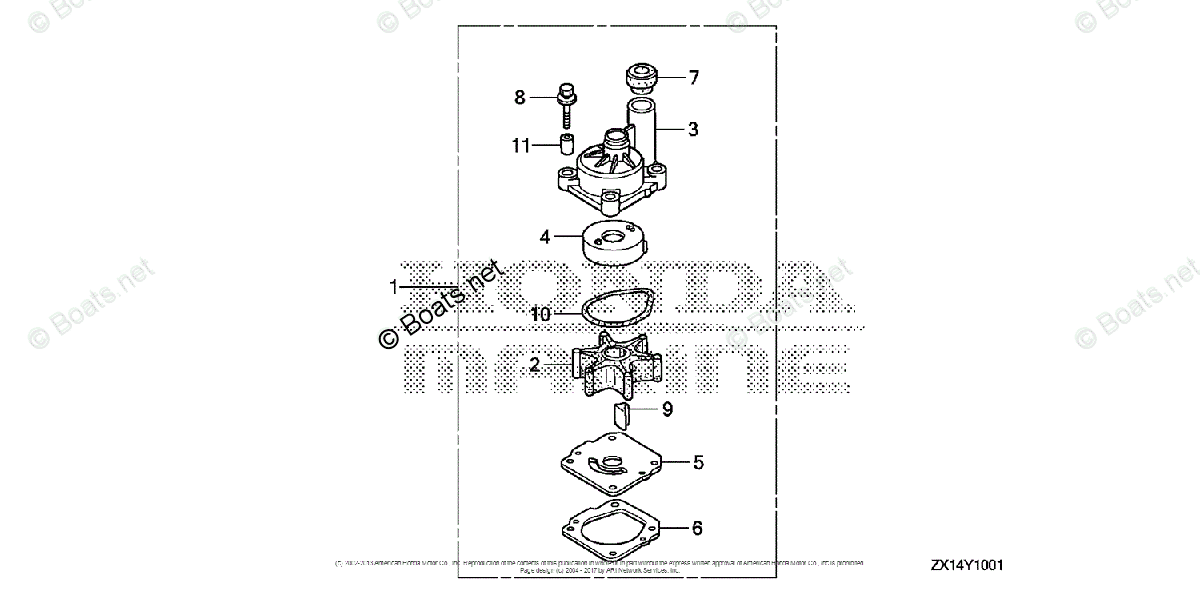 pompom ページ Kawasaki Jet Ski 1997 OEM Parts Diagram for Jet Pump