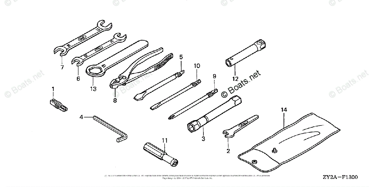 Honda Outboard 225HP OEM Parts Diagram for Tools | Boats.net