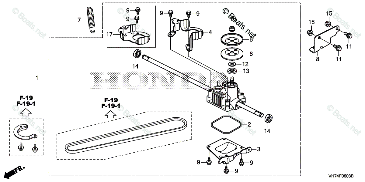 Honda Lawn Mowers HRX217K6 VKA VIN MAMA1000001 OEM Parts Diagram for