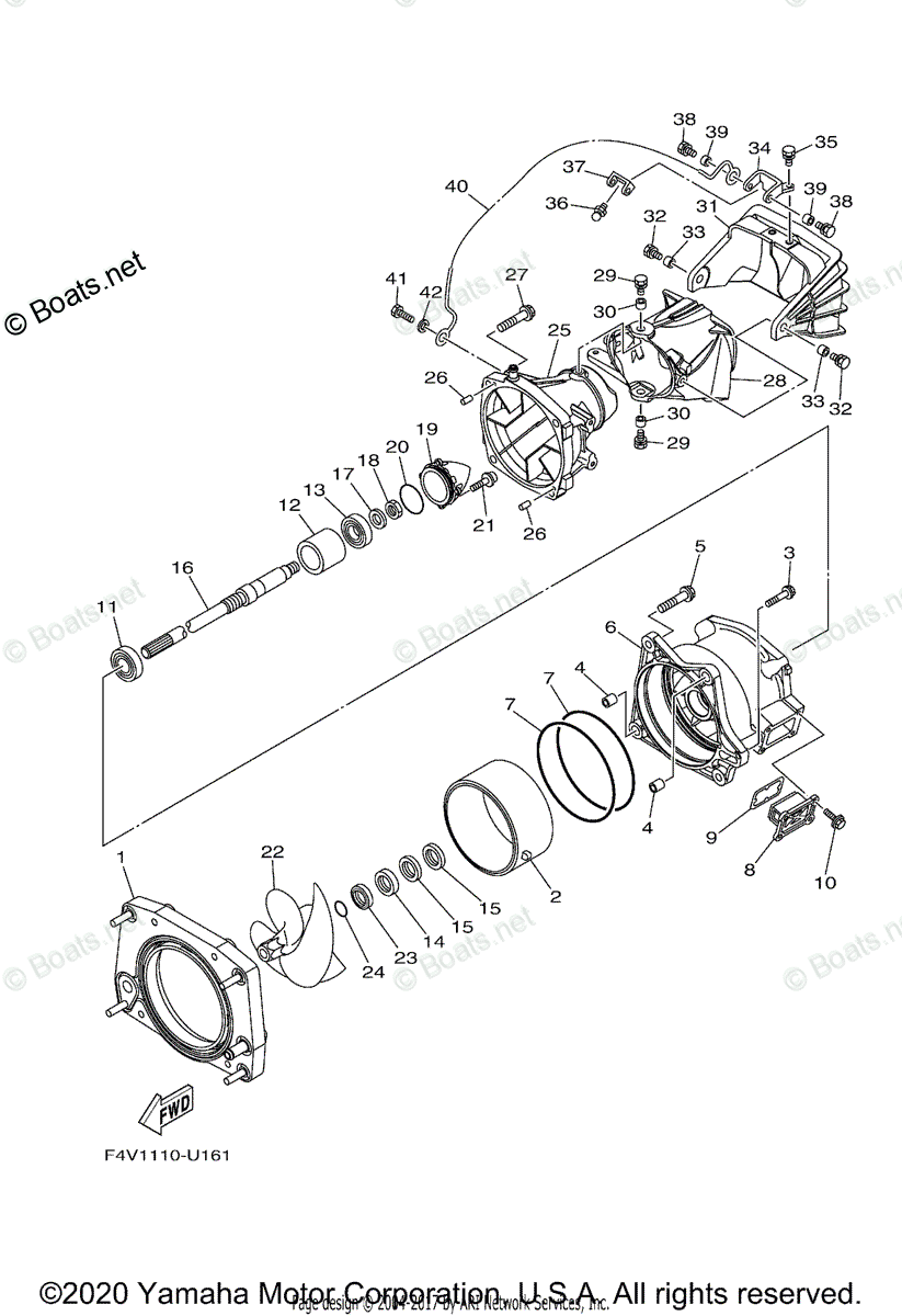 Yamaha Boats 2020 OEM Parts Diagram for Jet Unit 1
