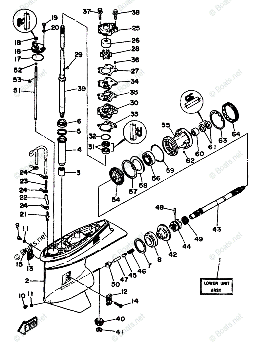 Yamaha Outboard 1998 OEM Parts Diagram for Lower Casing Drive 1 | Boats.net