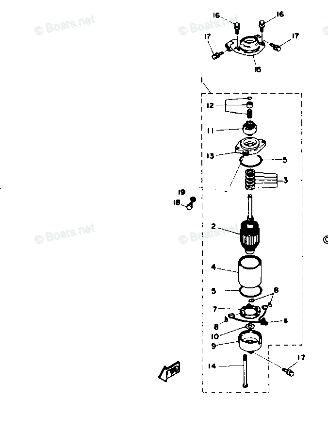 Yamaha Outboard 1992 OEM Parts Diagram for Electric Motor | Boats.net