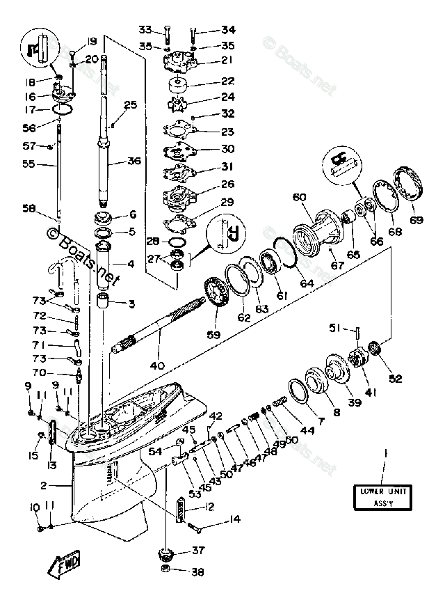 Yamaha Outboard 1988 OEM Parts Diagram for Lower - Drive 1 | Boats.net