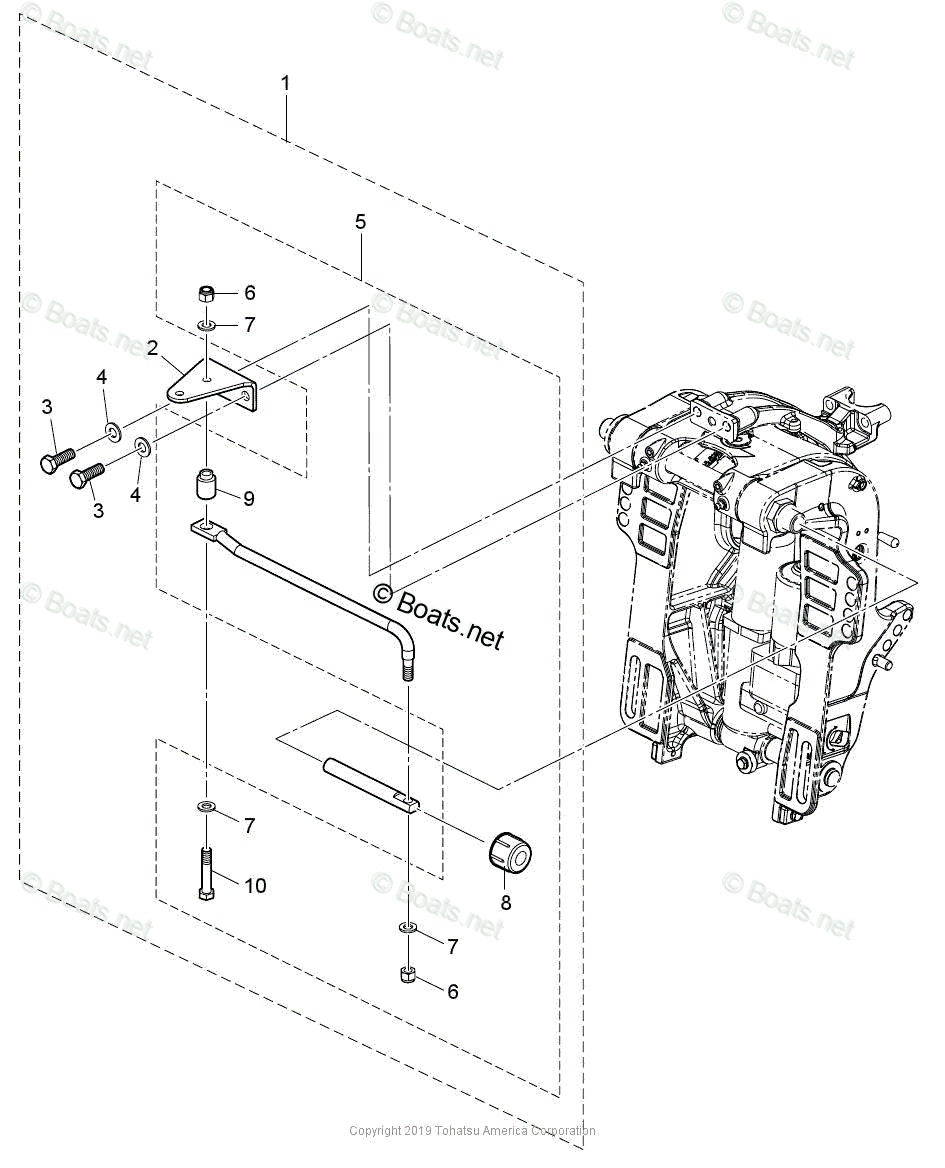 Tohatsu Outboard 40HP OEM Parts Diagram for Steering