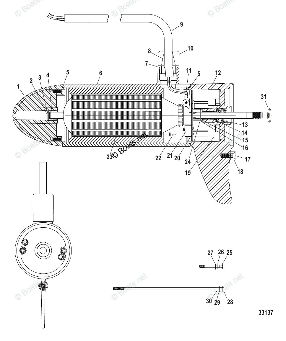 Trolling Motor Lenco Series OEM Parts Diagram for