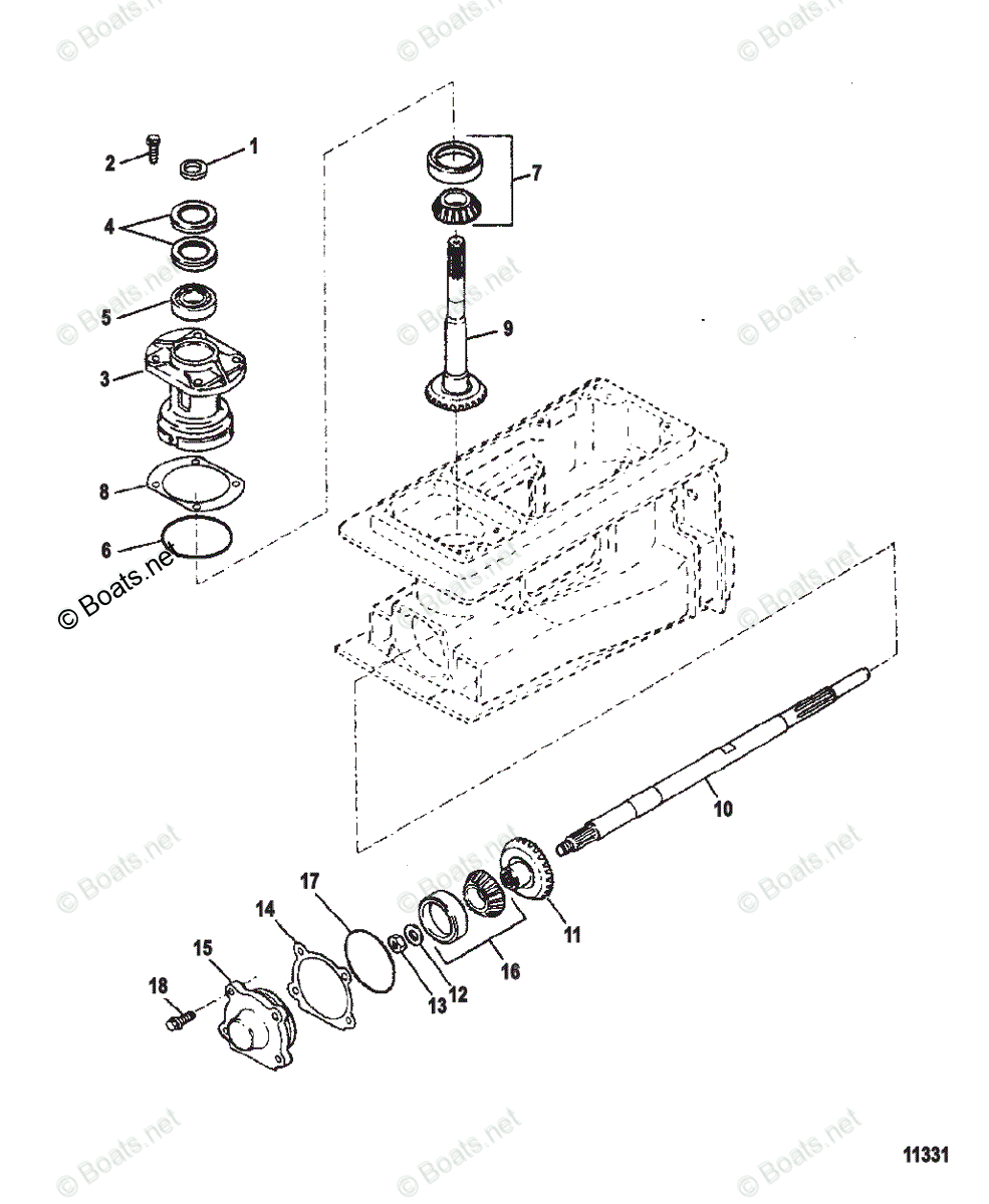 Mercury Sportjet Jet Drive 95HP OEM Parts Diagram for PINION AND