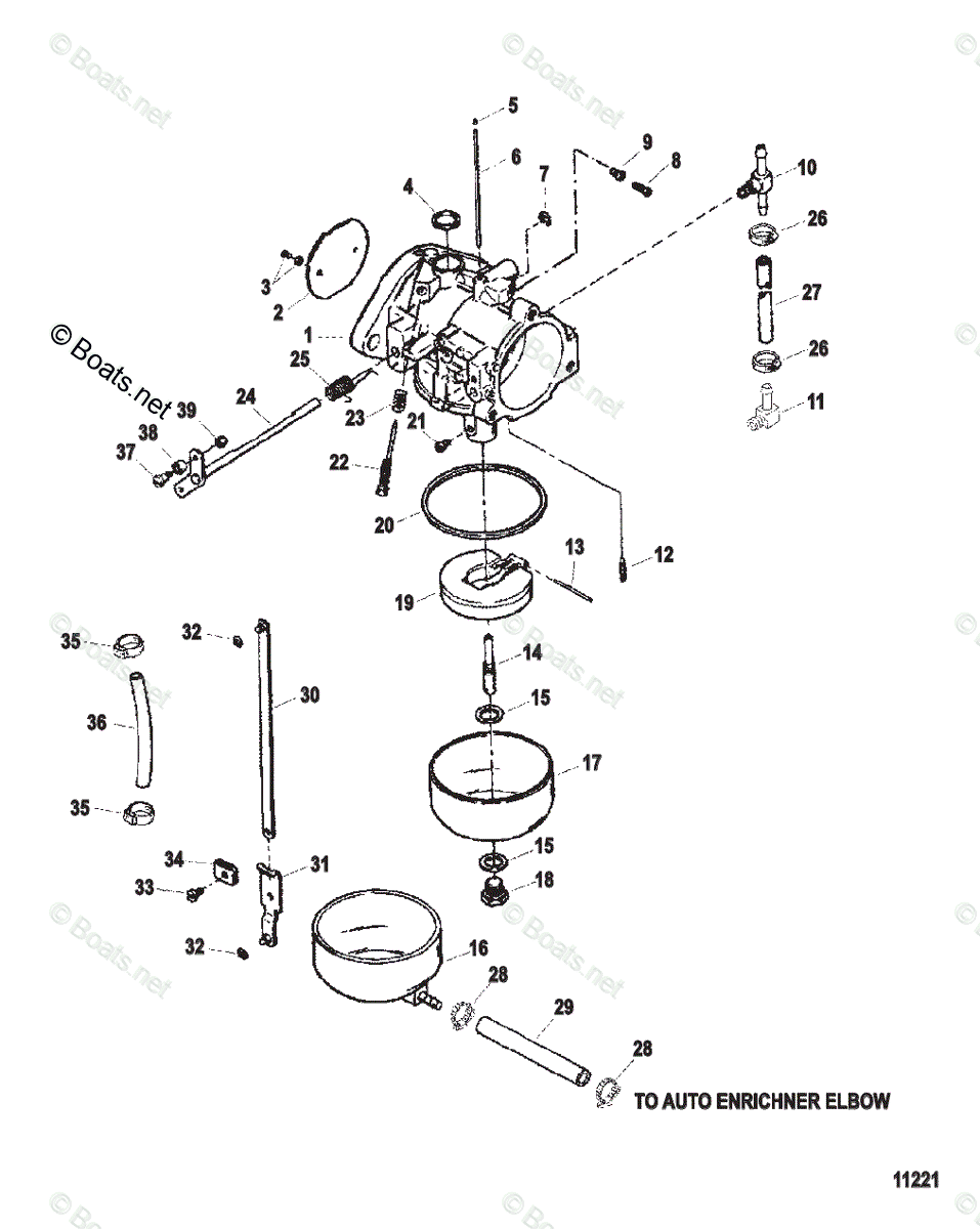 Mercury Sportjet Jet Drive 120HP OEM Parts Diagram for CARBURETOR ...