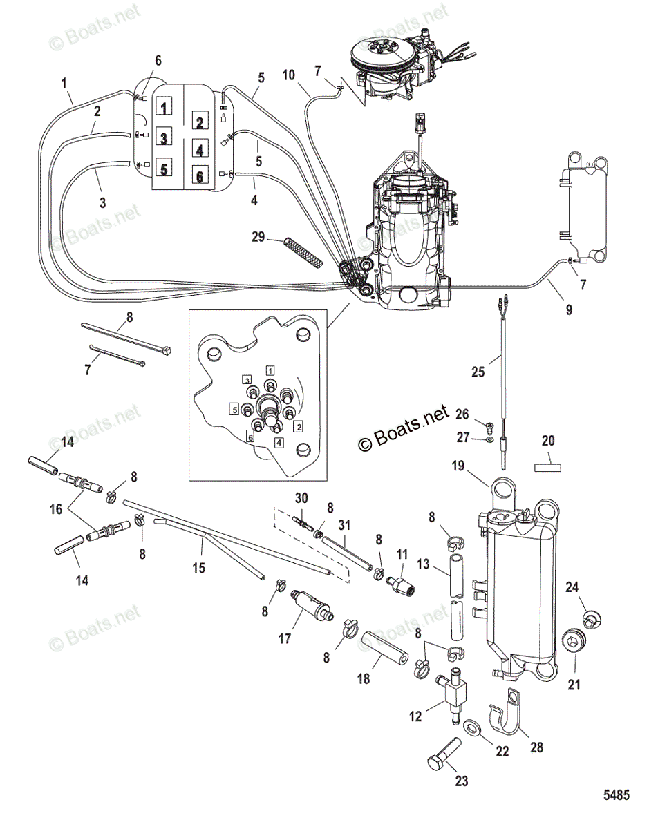 Mercury Outboard 150HP OEM Parts Diagram for Oil Injection Components ...