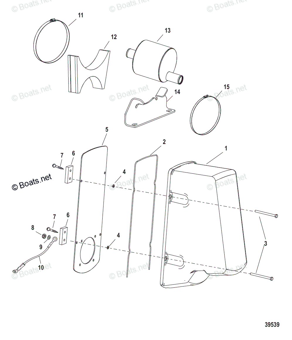 Mercruiser Sterndrive Exhaust & Cooling Kits OEM Parts Diagram for X
