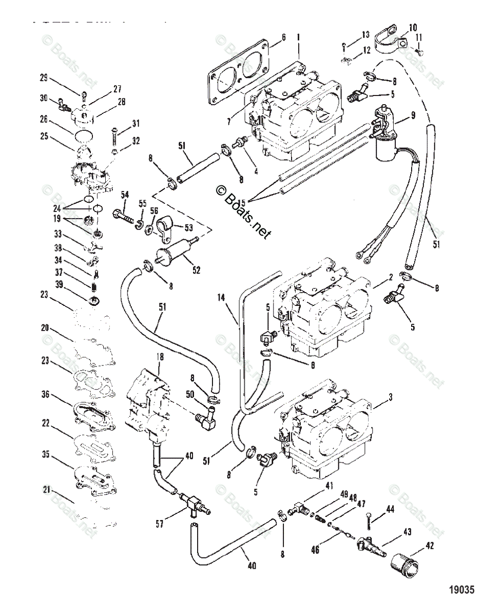 Mercury Outboard 150HP OEM Parts Diagram for Fuel Pump(Old Design Fuel ...